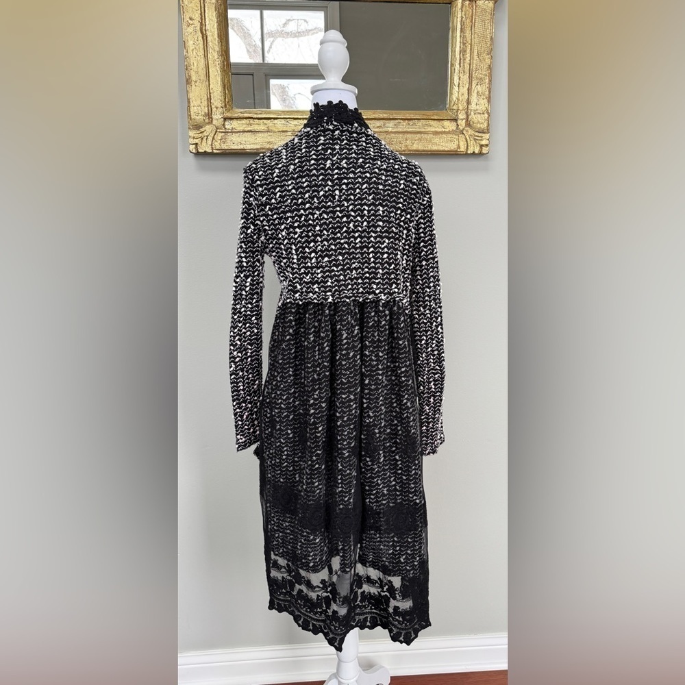 Black and White Knit Cardigan